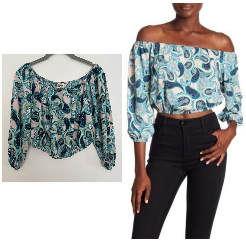 Show Me Your MuMu Lima Scrunch Crop Top in Vitamin Sea